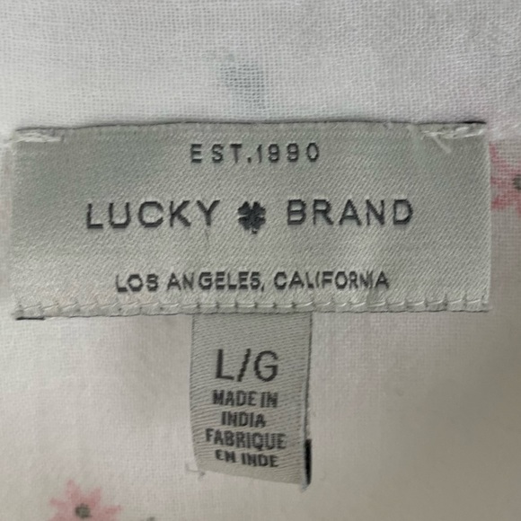 Lucky Brand Pink Floral Boxy Top Size L - Picture 3 of 10
